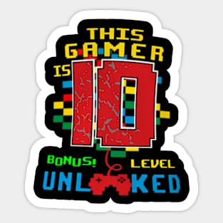 10th Birthday  Video Game  Level 10 year old Sticker